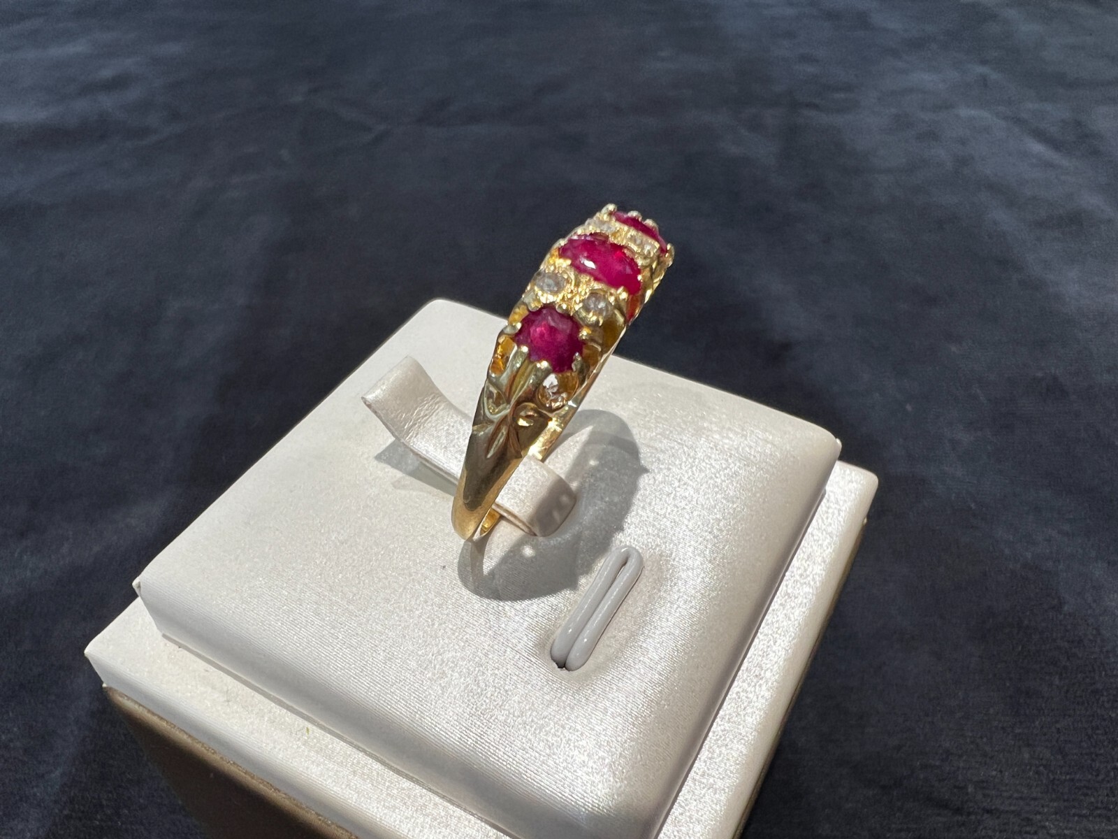 18ct Yellow Gold Ruby Diamond Ring - image 2