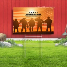 Memorial Day Remember and Honor Veterans Day yard sign