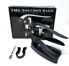 Black Wine Bottle Opener Corkscrew wine opener Set Vertical Lever With Stand