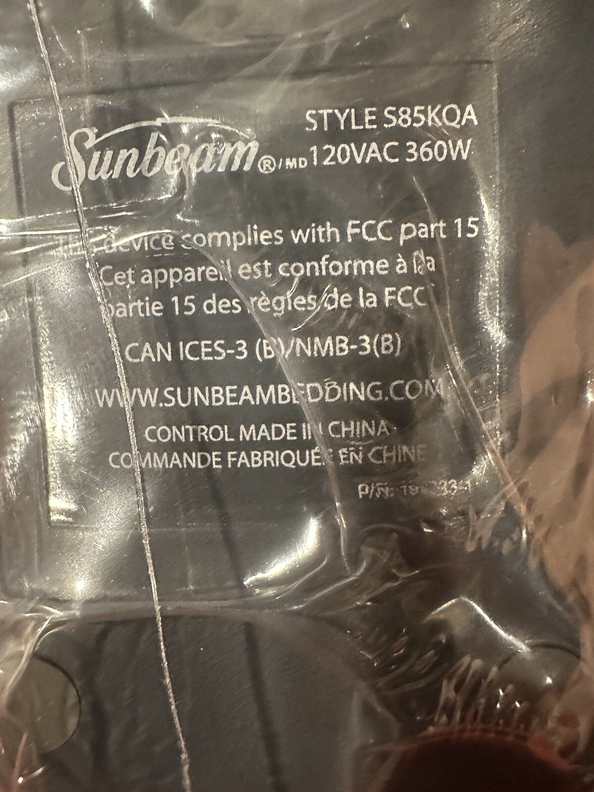 Sunbeam Dual Zone Electric Heated Blanket Controller S85KQA 4-Prong 360w  New!! | eBay