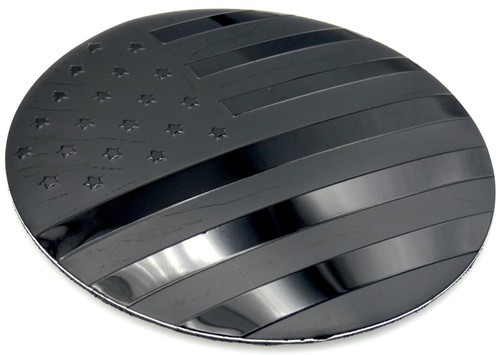 1x Patriotic American Flag Decal Sticker Emblem Aluminum Dome 65mm 2.55" Black - Foto 18 di 21