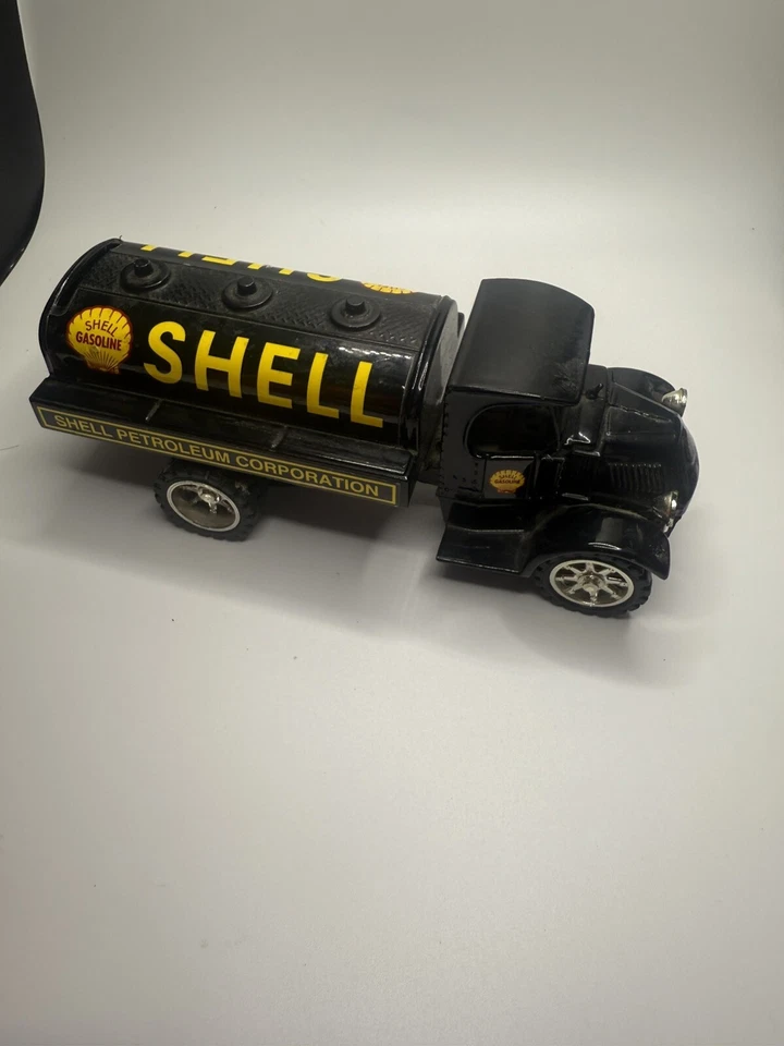 Banco cisterna Mack 1935 carcasa bloqueo de gas banco de monedas modelo a escala fundido a presión GJ-3011 Foto 3 de 4