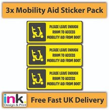 3 X Disabled Sign Mobility Scooter Disability 200x80mm Car Access Boot STICKER