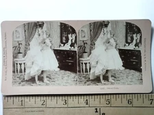 Cancan Dancers Handstand in Parlor Stereoview Antique c1899 Y18125