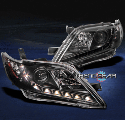 FOR 2007 2008 2009 TOYOTA CAMRY DRL LED BLACK PROJECTOR HEADLIGHT CE LE