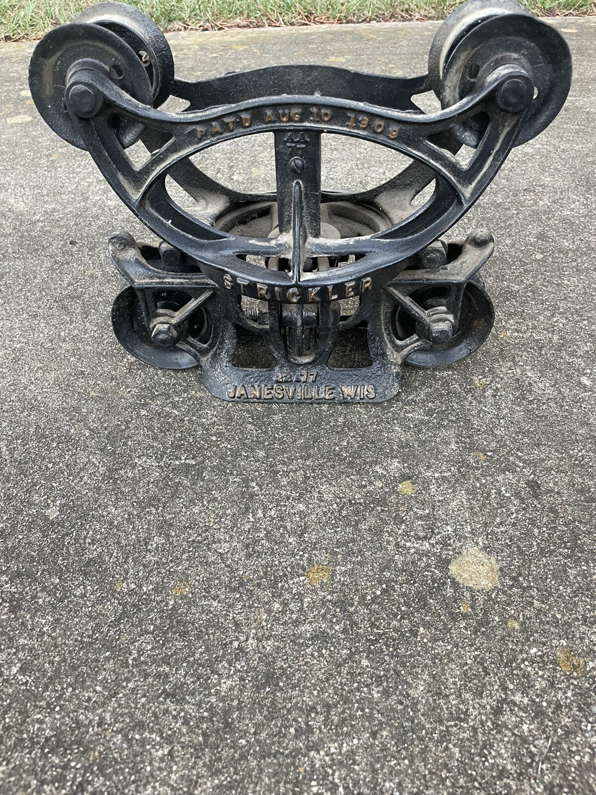 Antique Vintage Cast Iron Strickler Barn Hay Trolley Carrier eBay