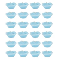 Mega Candles - Unscented 1.5" Floating Flower Candles - Light Blue, Set of 24