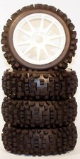 4pcs Rc 18 Buggy Car Off Road Tires Glued Hex 17mm Big Block Wsk