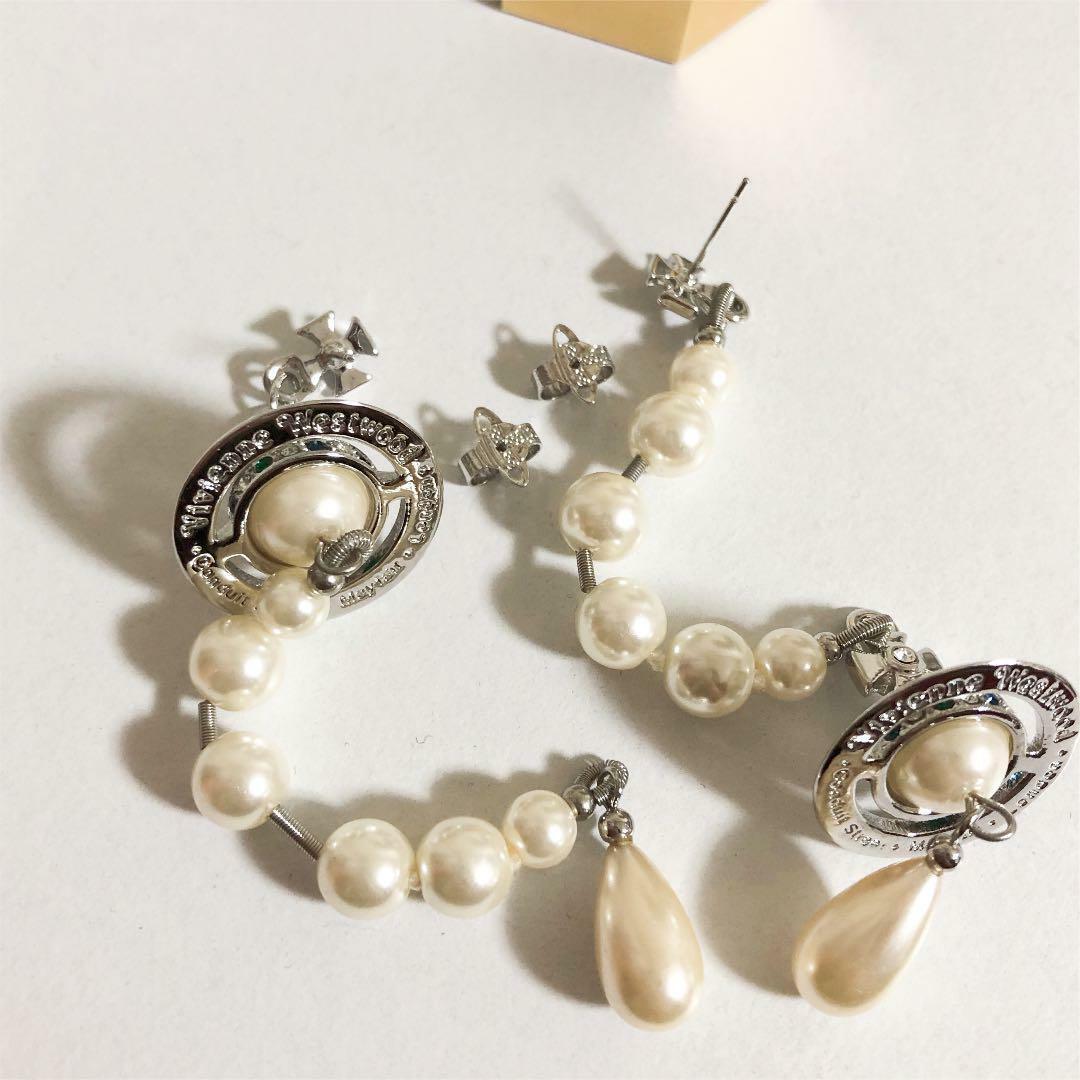 Vivienne Westwood Broken Pearl Earrings Shiver &Gold Long Vivienne Westwood Broken Pearl Earrings Shiver &Gold Long