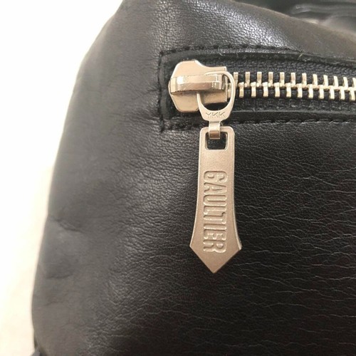 Jean Paul Gaultier Handbag Black Leather Chain Crystal Detail Vintage Used F/S - Picture 11 of 12