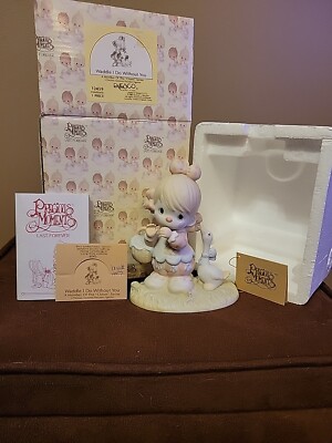 Precious Moments Figurine  Waddle I Do Without You #12459 Girl with Goose
