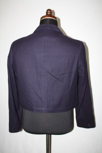 Vintage JG Haken Gr. 14 Petite marineblau kurz geschnittene Wolle 4 Knöpfe Jacke gefüttert - Bild 4 von 5