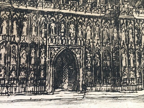 Primrose Vera Pitman ( 1902-1998) Signed & Titled etching " Exeter Cathedral" - Picture 7 of 8