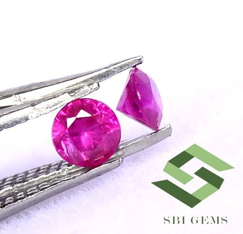 Certified Natural Ruby Round Diamond Cut Pair 3.50 mm 0.40 CTS Loose Gemstones - Picture 3 of 5