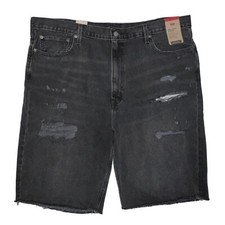 Levi s 469 Loose Fit Distressed Black Shorts Size 42 Men s New With Tags
