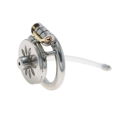 Man Flat Chastity Cage Stainless Steel Device Lockable Cage Urethr Tube Slave