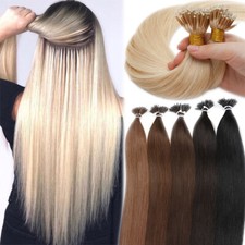 Straight Micro Beads European Remy Nano Ring Human Hair Extensions 24 Inches D35