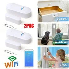 2 PAC Wireless Wifi Home Window Door Burglar Security Alarm Sensor System Google