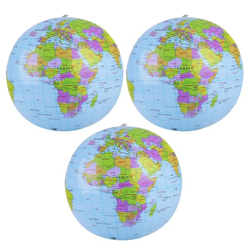 Cobee Inflatable Globes, 3 Pcs PVC World Globe Balls, Globe of The World, Ear...