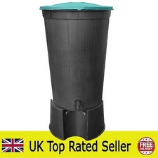 large water butt for garden black waterbutt 210l with tap lid and stand