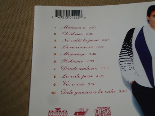 Jose Jose Mujeriego 1995 Bmg Cd RARE Original Press Mexican - Picture 3 of 3