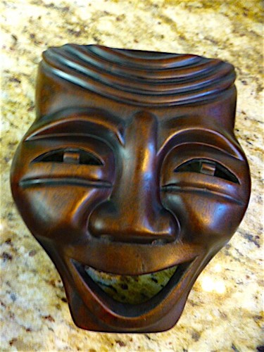 Art Deco Comedy Tragedy Hand Carved Wood Mask Set Theater Drama Small Wall Decor - Picture 4 of 11