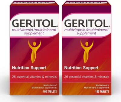 Pack of 2-Geritol Vitamins Multivitamin & Mineral Supplement 100 Tablets Each