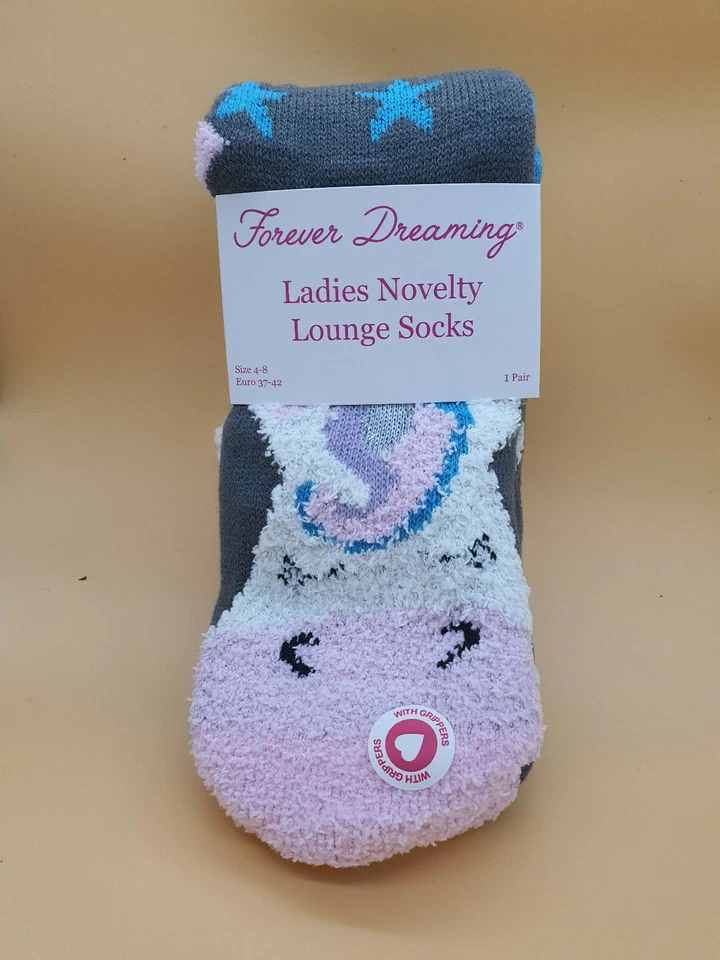 1 par de calcetines + pinzas forrados de piel de Navidad para damas, 2 diseños, talla 4-8 Foto 4 de 4