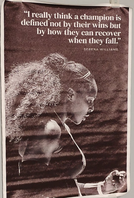 Serena Williams Quote Poster NO FRAME Champion Defined Recover When Fall 24 x 16
