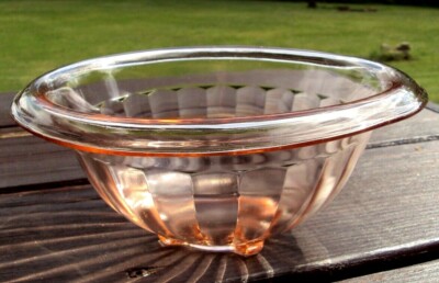 Vtg Estate Find ~ PINK DEPRESSION GLASS Mixing Bowl ~ 7 1/2'' D x 3 1/4'' H