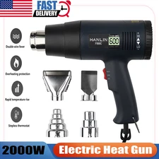 2500W Heat Gun Electric Hot Air Gun Dual Temperature LCD Display 4 Nozzles Tool