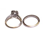 10k white gold round halo 1.97ct diamond engagement ring wedding band set 5.5g 7 — photo 6