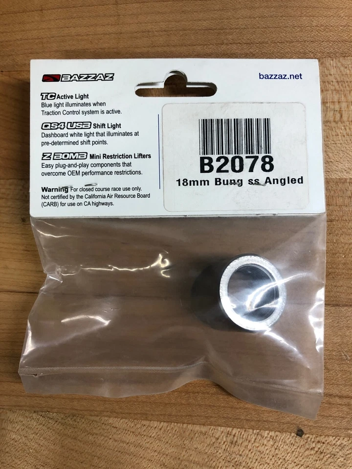 BAZZAZ B2078 18MM O2 SENSOR BUNG SS STAINLESS STEEL ANGLED  - Image 2 of 2