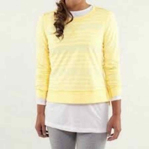 Lululemon Yellow Striped Long Sleeved T 
