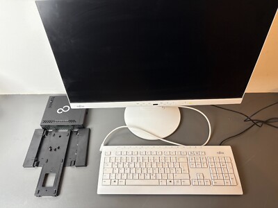 Fujitsu Esprimo G558n Mini PC + 24 Zoll Monitor & Zubehör + Halterung i5-9400t