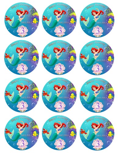 THE LITTLE MERMAID Ariel Party Edible cake topper image - Picture 5 of 10