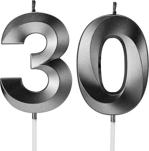 Number 40 Birthday Candle Black Party Decoration 50mm Year Wedding cake topper - Picture 12 of 16