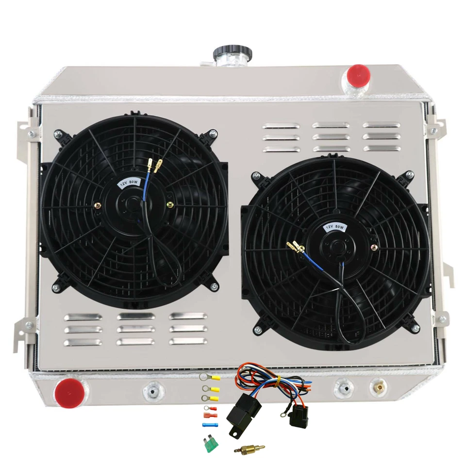 3Row Aluminum Radiator+Shroud Fan Kits For 1968-1973 1970 Plymouth Road Runner - Image 2 of 4