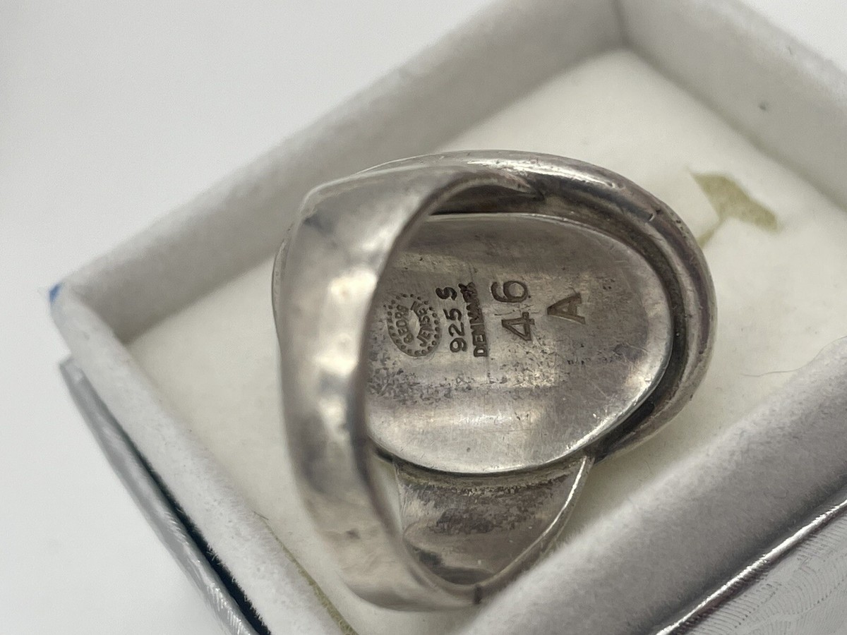 Georg Jensen Sterling Silver Ring with Silver Stone No 46A Size 