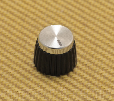 AK-MS-S Marshall Style Amplifier/Amp Knob Plastic Black w/Silver Top