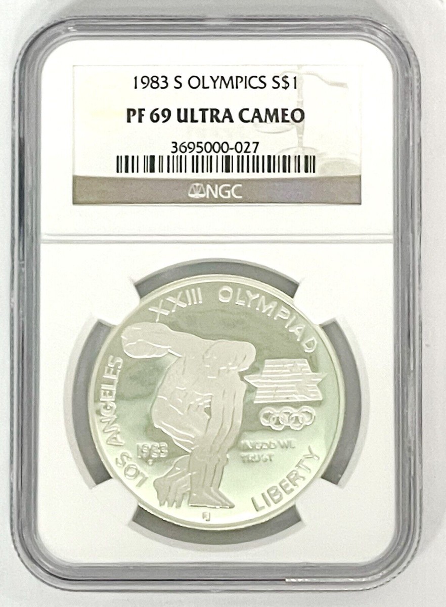 1983 -S OLYMPICS PF 69 ULTRA CAMEO NGC Proof Commemorative Silver