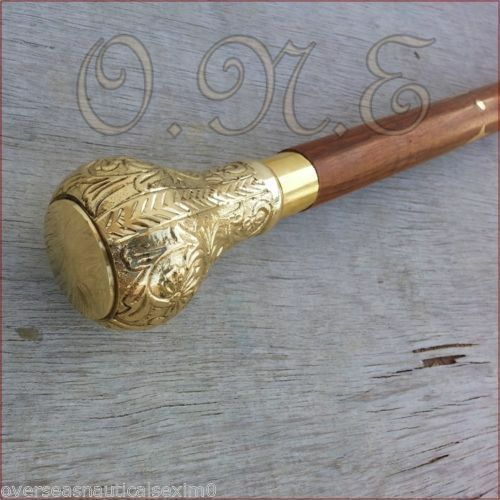 Beautiful Boll Design Victorain Handle Full Brass Walking Stick Vintage Canes eBay
