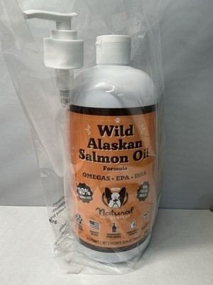 New Natural Dog Company Pure Wild Alaskan Salmon Oil for Dogs 32oz Skin & Coat
