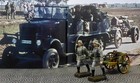 Prewar-Scarce-2 German Soldiers Pulling MG Cart-Lineol Elastolin Hausser — photo 1