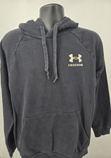 Under Armour Hoodie Mens Large Black Freedom Flag Patriotic Range Workout