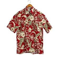 Vintage Pierre Cardin Hawaiian Shirt Red Flor...
