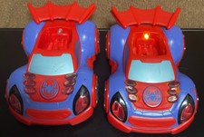 Lot of 2 Marvel Spidey and His Amazing Friends Hasbro Light and Sound cars Works