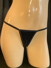 Exotic Dancer Stripper Thong Panty Black Velvet Custom Made To Order Small