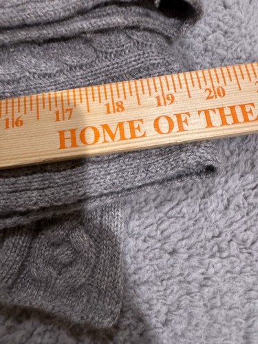 Kenar Sweater Womens Large Gray Cashmere Open Front Cozy Granny Cardigan - Picture 6 of 7