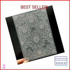 3D Plastic Embossing Folder Template Stereoscopic Sunflower Texture 5x7 Inch for